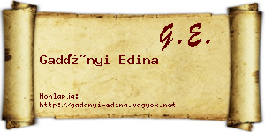Gadányi Edina névjegykártya